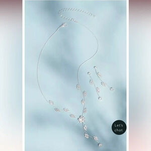 David’s Bridal Floral Scroll Design Necklace and jewerly Set
